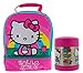 Thermos Hello Kitty Soft Dual Compartment Lunch Box Kit - Insulated Lunch Bag with Padded Carry Handle and 10oz FUNtainer Vacuum Insulated Stainless Steel Food Jar-Great for Children, Easy Transport