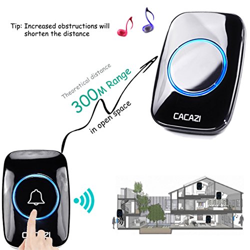 Chilie CACAZI A10-3 Wireless Doorbell Waterproof 300M Remote Door Bell Chime 110V 220V Battery 1 Transmitter 3 Receiver