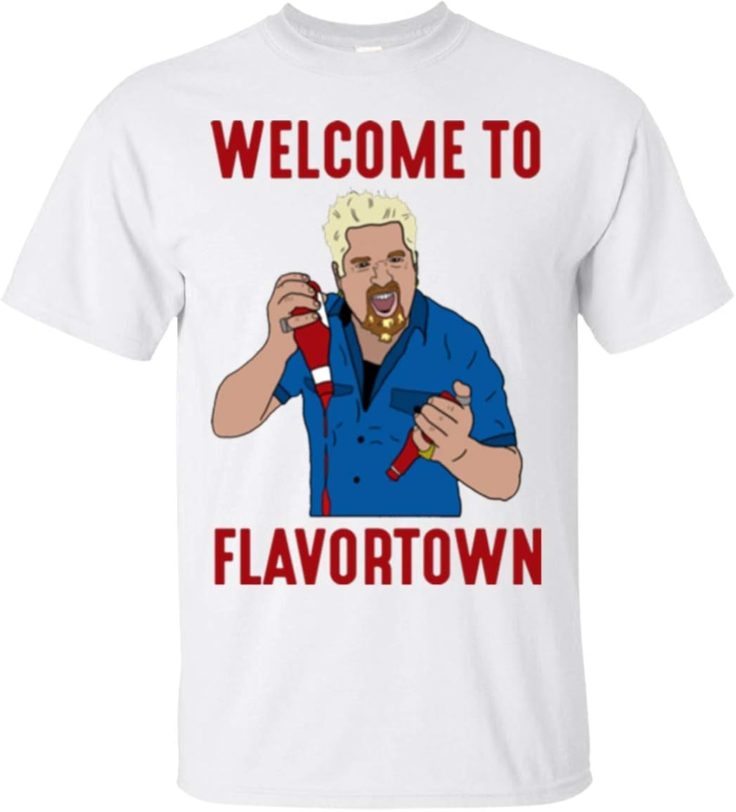 DuaHau Guy Fieri Shirt (White, S) Clothing