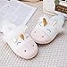 Caramella Bubble Women House Slippers Cute Pink Unicorn Fuzzy Memory Foam Cotton Shoes for Men Anti-slip Rubber Sole Fur Plush Shoes for Winter Warm Bedroom Home Indoor Outdoor