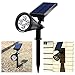 {New Version 2 Modes} 200 Lumens Solar Wall Lights / In-ground Lights, 180°angle Adjustable and Waterproof 4 LED Solar Outdoor Lighting, Spotlights, Security Lighting, Path Lights (TD-604, 1 Pack)