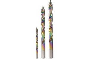 SPECTRAL TWIST DRILL Spectral 3 Piece Step Point HSS Drill Bit Kit, 1/8" 1/4" and 3/8", Plastic Case, 135° Split Point Tip, M2 Steel, 3-Flat Shank, Multi-Color Finish