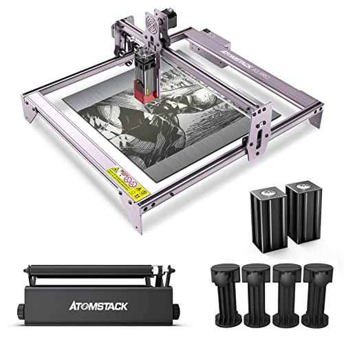 Atomstack A5 pro Laser Engraver with Rotary Roller and Support Towers ...