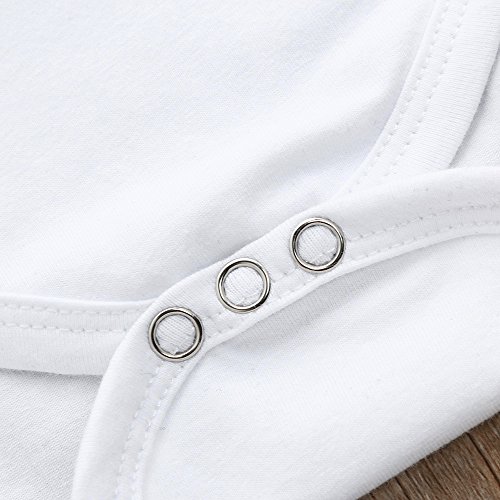 Clearance Sale 0-24 Months Newborn Infant Baby Kids Girl Boy Letter Print Romper Jumpsuit Sunsuit Outfits Clothes (White A, 0-6 Months) - Thumbnail 5