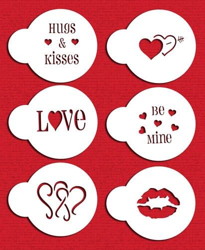 Designer Stencils C096 Valentine Cupcakecookie Stencils Beigesemitransparent