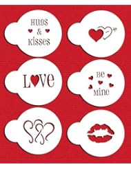 Designer Stencils C096 Valentine Cupcake/Cookie Stencils, Beige/Semi-Transparent