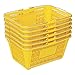 Shopping Basket (Set of 6) Durable Yellow Plastic with Metal Handles