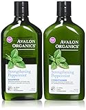 Avalon Organics Peppermint Revitalizing Shampoo & Conditioner, 11 oz Each