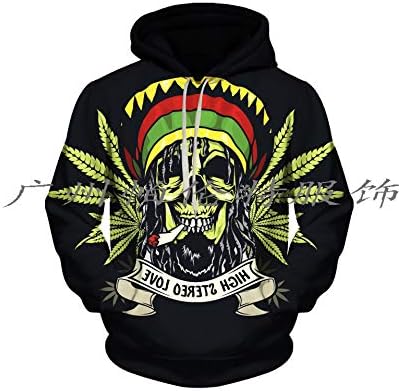 WEIYIGE Clear Digital Printing 3D Sweater Goggles Three-Dimensional Printing Trend Hooded Sweater