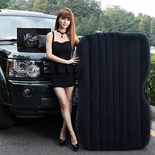 Aumomate Car Travel Durable Inflatable Mattress Heavy Duty Bed Universal Camping Black Mattress + Lighter Electric Air Pump