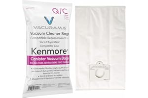 Vacurama Premium Canister Vacuum Bags Compatible with Kenmore Type Q/C, 20-50410, 20-53292 for 200 400 600 700 800 Series (Se
