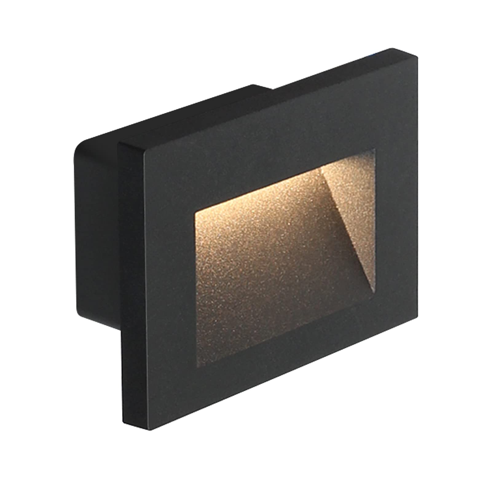DAWALIGHT Outside Brick Lights LED 3W 3000K Warm White, Outdoor Recessed Wall Lights Dark Grey Mains Powered for Stairs Bathroom Garden Hallway Steps