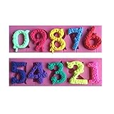 FLY 0-9 Numbers 3D Silicone Mold For Cake Decorating Tools,Pink