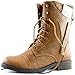 DailyShoes Womens Military Up Buckle Combat Boots Zipper Sweater Ankle High Exclusive Credit Card Pocket