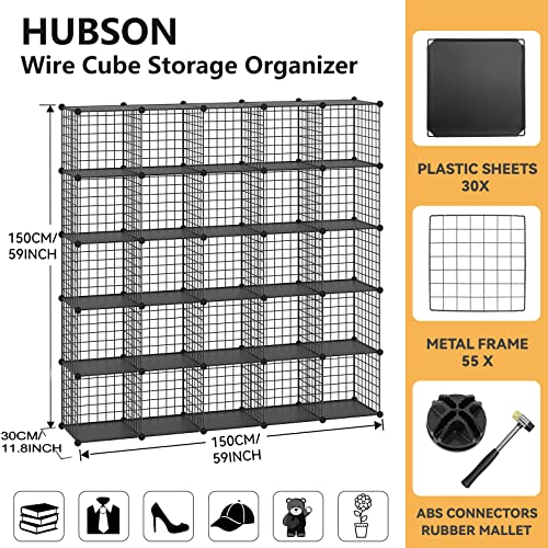 HUBSON Wire Cube Storage Organizer, 25Cube Metal Grids Storage Shelf