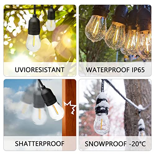 Visther 30Pack Outdoor String Light Bulbs, Waterproof S14 Replacement