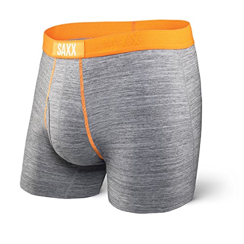 SAXX UNDERWEAR Men's Ultra Tri-Blend Boxer Fly Dark Charcoal Heather Underwear