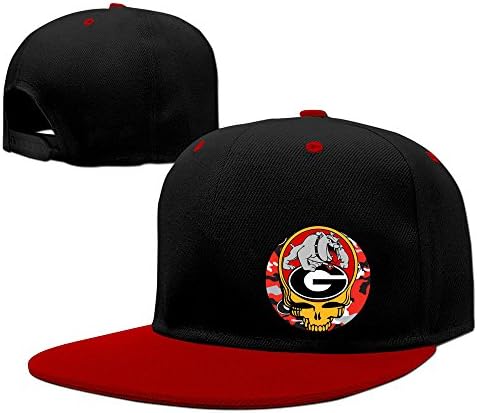 Unique Casual Georgia G Bulldogs Football Skull Sporting CapHat Red
