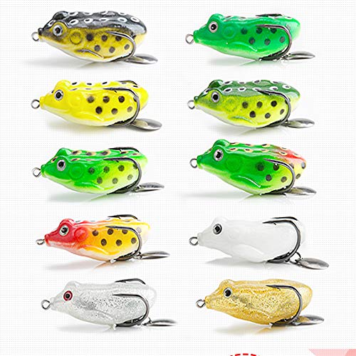 DONQL Topwater Froschköder, künstlicher Frosch-Angelköder-Set mit Angelbox für Barsch, Dogfish, Moschus, Schlangenkopf… – Bild 8