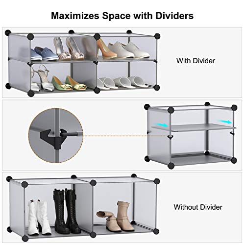 LANGRIA 15Cube Shoe Rack DIY Organizer Units with Extra Dividers
