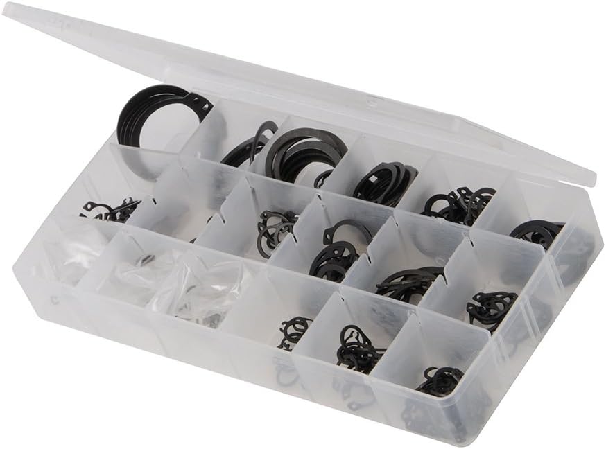 Fixman 302835 Circlips Pack 255pce , Black, 25 millimeters