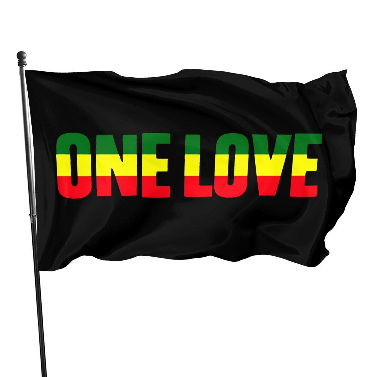 One Love With Rasta 3x5 Foot Flag Outdoor Flags 100% Single-Layer Translucent Polyester 3x5 Ft