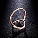 SPILOVE Serend 18k Rose Gold Plated Cubic Zirconia CZ Open Circle O Fashion Halo Ring Mothers Day Gifts, Size 8