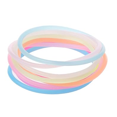 100 Pieces Hotop Multicolor Silicone Jelly Bracelets Hair Ties For