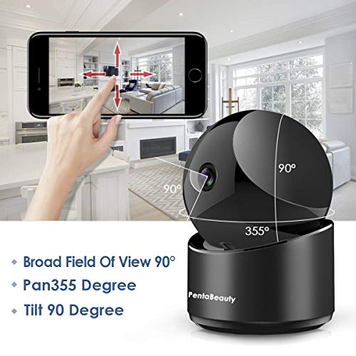 SportMonster HD Security Camera, Wireless Home Security Surveillance WiFi Camera with Motion Detection, Pan/Tilt, Night Vision and Two Way Audio, Baby/Pet Monitor and Nanny Cam, Updated-Black
