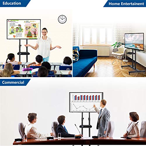 image for Rfiver Universal Mobile TV Stand Rolling TV Cart with Tilt Mount and L