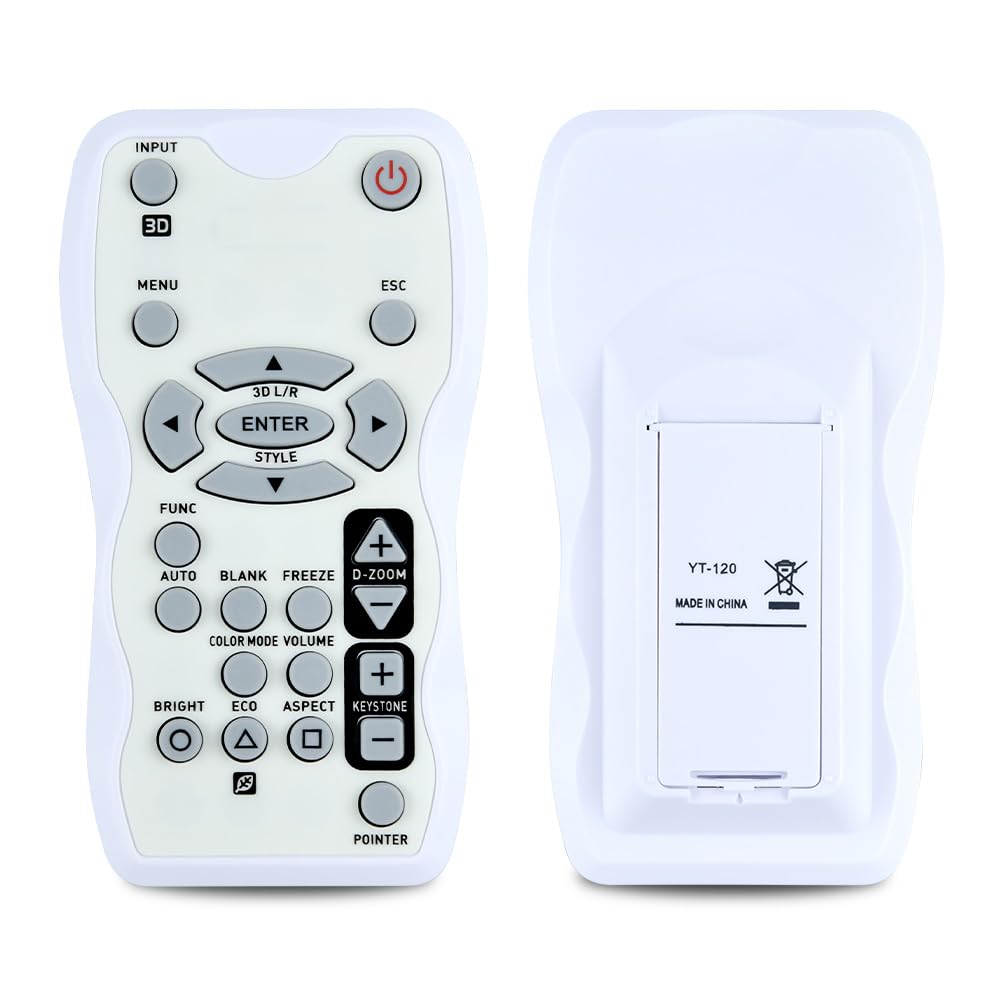 New YT-120 Remote Control Replacement for Casio Projectors Compatible With XJ-H1600, XJ-H1650, XJ-H1700, XJ-H1750, XJ-H2600, XJ-H2650, XJ-M140, XJ-M145, XJ-M150, XJ-M155, XJ-M240, XJ-M245, XJ-M250