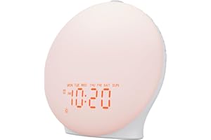 JALL Sunrise Alarm Clock White Noise Sound Machine with 25 Soothing Sounds, 17 NightLights, Bluetooth Speaker Wake Up Light Alarm Clock for Bedrooms, Heavy Sleepers, Baby, Kids, Adults, Seniors, Ideal Gift