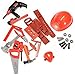 FunsLane Children Repair Tools Toy Set Includes Safety Helmet, Powered Drill, Hammer, Saw and other Construction Accessories for Kids Pretend Play Tool Toys