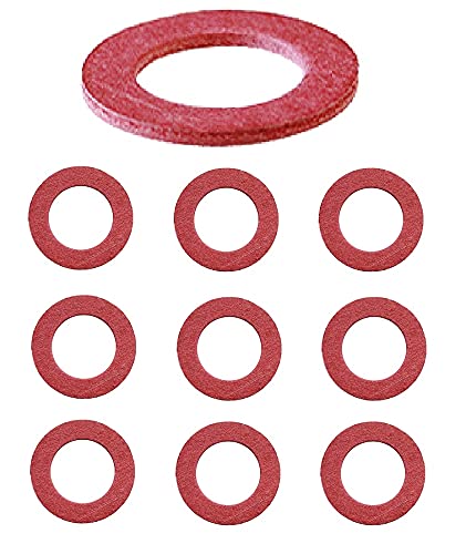 TERF® M20 Red Fiber Flat Washer M20 (20mm) Fiber Washers for Electric Insulation Automotive usage Glazing Lighting Marine usage Plumbing Sealing - Pack of 10