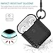 SYNCWIRE AirPods Case, AirPods Protective Cover [Front LED Visible] Durable Silicone Skin Case with Keychain [Waterproof and Shockproof] for Apple AirPods 1 & 2 [Supports Wireless Charging] - Black