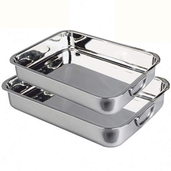 Edelstahl-Bräter Mit Rost – 35 Cm Große Auflaufform Für Ofen & Heißluftfritteuse