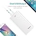 ROMOSS 20000mAh Portable Charger, Ultra High Capacity Power Bank External Battery Packs with Dual Output and LED Power Indicator for iPhone, iPad, Samsung Galaxy, Smartphone and Tablet - White