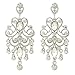 JoinMe Women's Vintaged Style Bridal Crystal Drop Chandelier Filigree Dangle Pierced Earrings