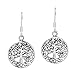AeraVida Symbolic Mystic Celtic Frame Tree of Life .925 Sterling Silver Dangle Earrings | Simple Round Tree of Life Earring for Women
