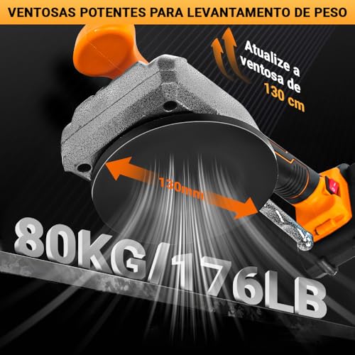 Maquina Assentar Pisos Porcelanatos Elétrica, Máquina para Assentar Pisos Cerâmic, Ventosa para Porcelanato, Ventosa a Vácuo, Até 80kg