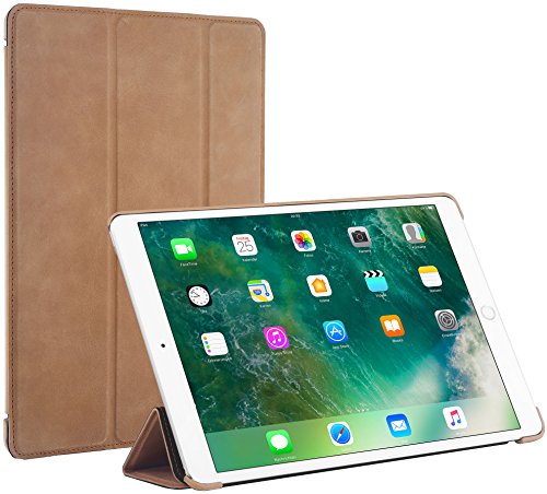 StilGut iPad 10.5 Case, Leather Flip Cover with Stand Function and Auto Sleep Wake Feature for Apple iPad Pro 10.5 Inch, Cognac Vintage