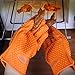 Silicone Oven Mitts - IQUALITE BBQ Grill Heat Resistant Kitchen Oven Glove Potholder - 1 Pair ( Orange )