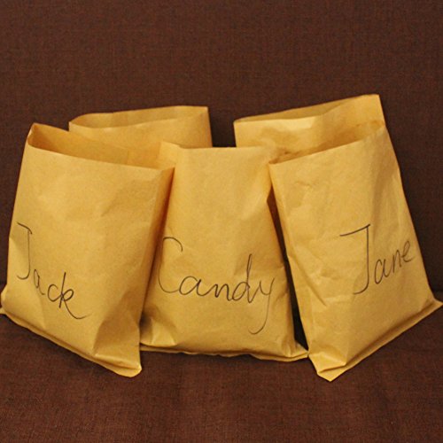 ZICOME 100 Pack Brown Kraft Paper Bags for Candy Bar Treat Snack Cookie Goodie, 6.4 x 8 Inch
