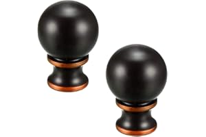 AWCLUB Lamp Finial, 1-1/2 Inch Oil Rubbed Bronze Steel Ball Knob Lamp Shade Finial Decoration Accessories 2Pcs