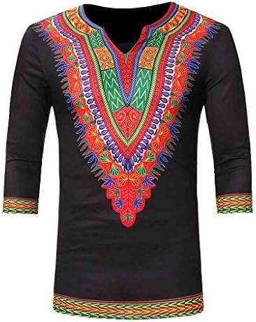 Daylin Personality Daily Popular Fashion Men's Slim Fit V Neck Printed Muscle Tee T-Shirt Casual Tops Blouse