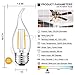 CRLight 2W 3200K LED Medium Base(E26) Chandelier Bulb Soft White 300LM Dimmable, 30W Equivalent E26 Medium Base LED Candle Bulbs, C35 Clear Glass Flame Shape Bent Tip, 6 Pack