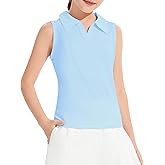 Hvididan Girls Sleeveless Polo Shirts, Kids V Neck Golf Shirts Blouses, Quick Dry Athletic Girls Tennis Tank Tops, Size 5-14