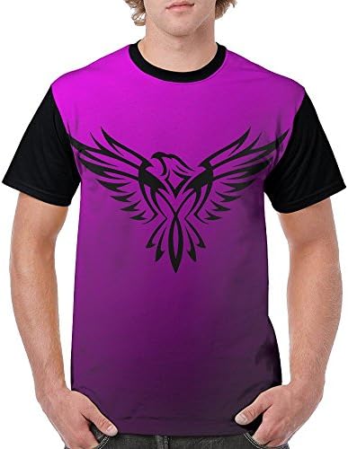 Mens Raglan T-Shirt Cool Flying Phoenix Eagle Short Sleeve Athletic Tee Tops
