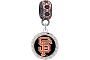 FINAL TOUCH GIFTS San Francisco Giants Crystal Charm Compatible With Pandora Style Bracelets. Can also be worn as a necklace (Included.)