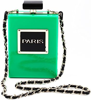 SOGAR Women Acrylic Paris Perfume Shape Evening Bag Purses Clutch Handbag for Banquet,Green